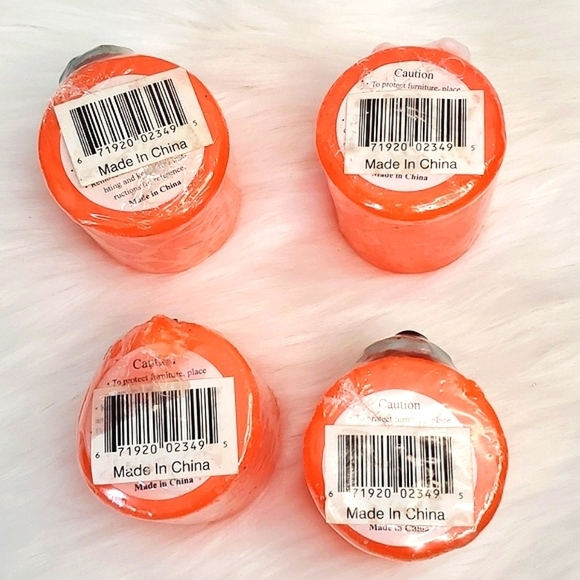 🆕️Vintage 90s 3D Textured Character Orange Halloween Wax Candles Set of Four 2" - Picture 9 of 14